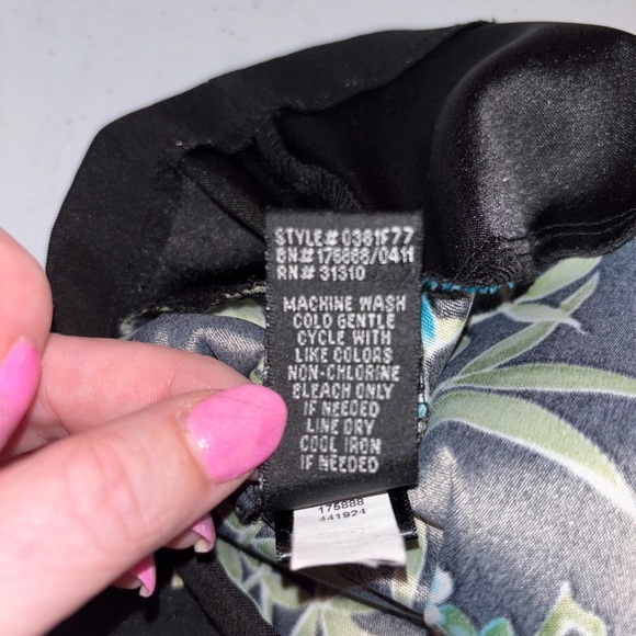 AB Studio Black Dress with Blue Floral Design - Picture 5 of 8